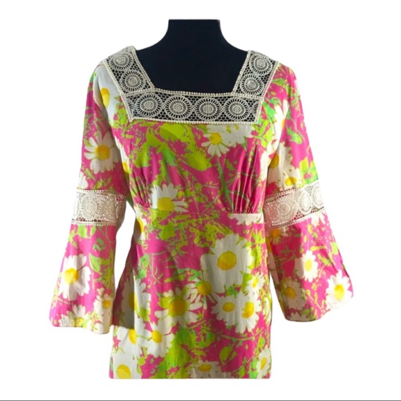 LILLY PULITZER Empire Pink Daisy dress - Picture 3 of 16